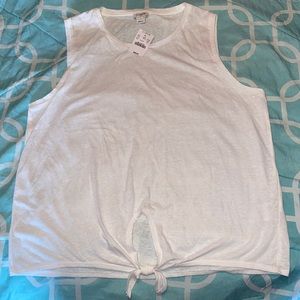 J. Crew Women’s White Tank Top with Front Knot